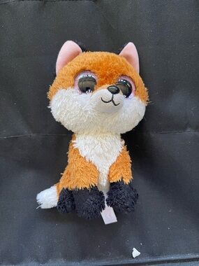 Ty Orange and White Fox Beanie Plush